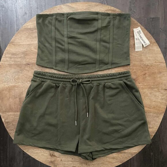 No Boundaries Pants - NEW 2Pc 20 (XXL) Olive Tube Top & Short Set